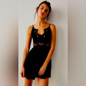 Free People Ilektra Slip Dress in Black Size Large